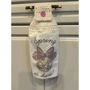 Crochet Top Kitchen Towel- Spring Is Here Minnie Mouse